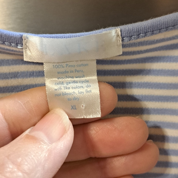 Lake Pajamas PJs Pima Cotton Classic Set Hydrangea Blue Striped Soft Size XL - Picture 6 of 9